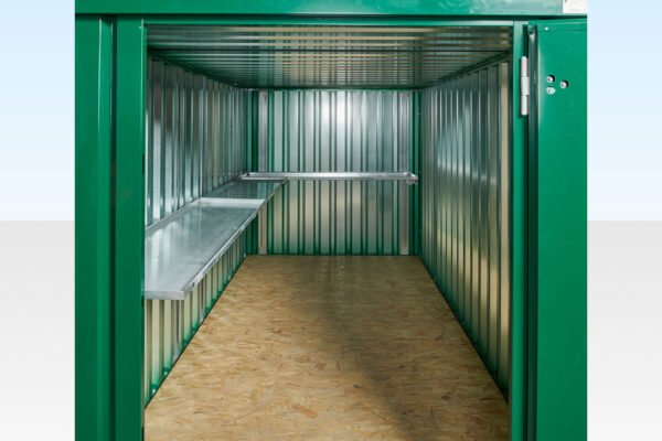 Bundel met 4 m platte containercontainers – Eén kant & Achter (enkele laag)