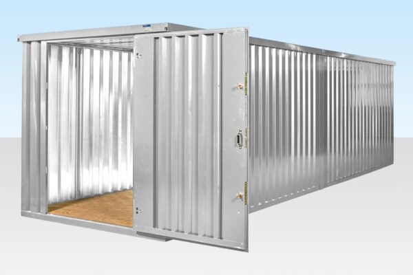 8 m x 2,1 m eindgekoppelde, plat verpakte containerbundel (gegalvaniseerd)