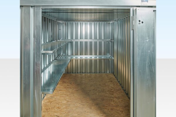 Bundel met 3 m platte containercontainers – Eén kant & Achter (twee niveaus)