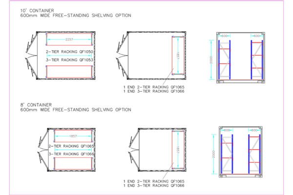Containerstellingen – Verstelbare, heavy-duty tweelaags (enkele baai) - Image 4